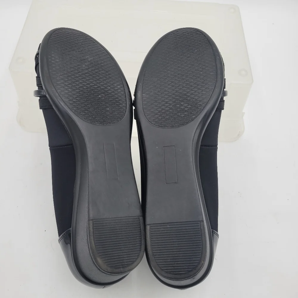 Womans Cliffs by White Mountain Bowie Wedge Slip on Ballet Flatt Black Size 10